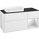 Tvättställsskåp Villeroy & Boch Finion med 3 Lådor Hylla och Bänkskiva för Ocentrerat Fristående Tvättställ