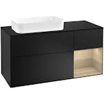 Tvättställsskåp Villeroy & Boch Finion med 3 Lådor Hylla och Bänkskiva för Ocentrerat Fristående Tvättställ
