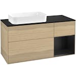 Tvättställsskåp Villeroy & Boch Finion med 3 Lådor Hylla och Bänkskiva för Ocentrerat Fristående Tvättställ