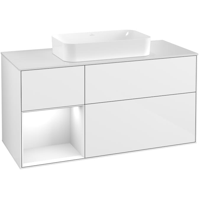 Tvättställsskåp Villeroy & Boch Finion med 3 Lådor Hylla och Bänkskiva för Fristående Tvättställ