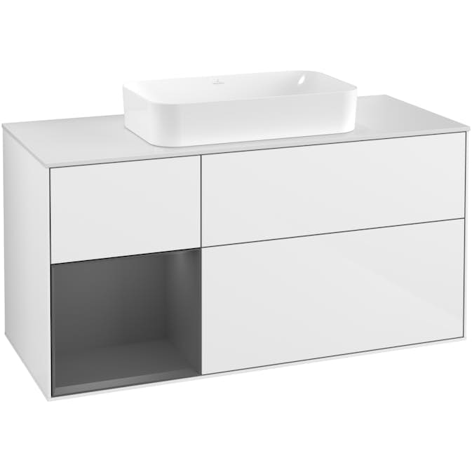 Tvättställsskåp Villeroy & Boch Finion med 3 Lådor Hylla och Bänkskiva för Fristående Tvättställ