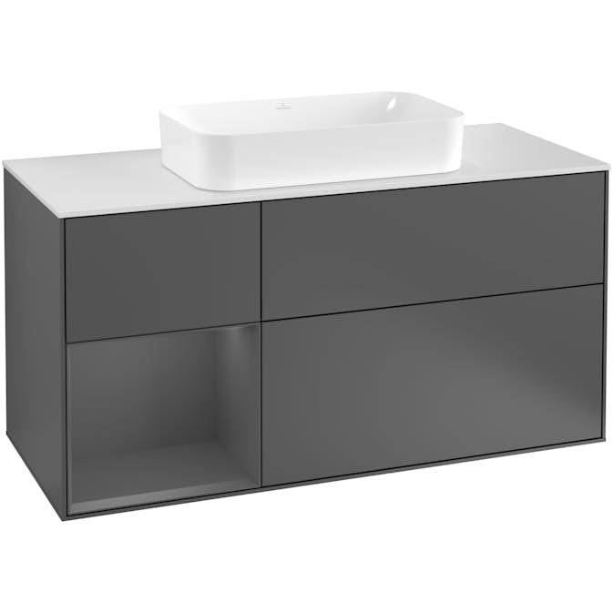 Tvättställsskåp Villeroy & Boch Finion med 3 Lådor Hylla och Bänkskiva för Fristående Tvättställ