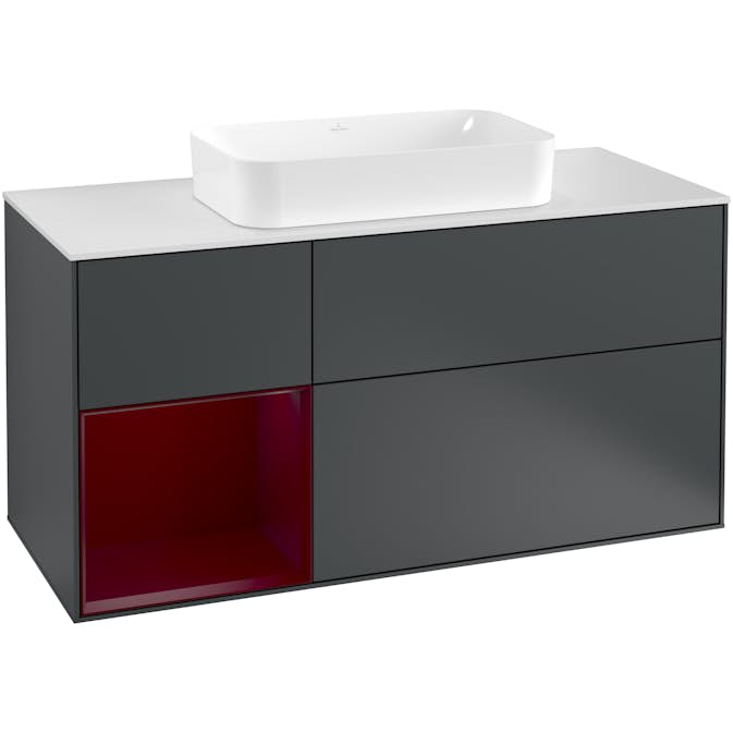 Tvättställsskåp Villeroy & Boch Finion med 3 Lådor Hylla och Bänkskiva för Fristående Tvättställ