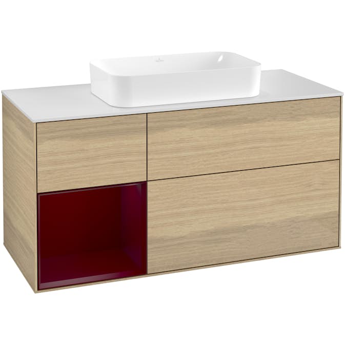 Tvättställsskåp Villeroy & Boch Finion med 3 Lådor Hylla och Bänkskiva för Fristående Tvättställ