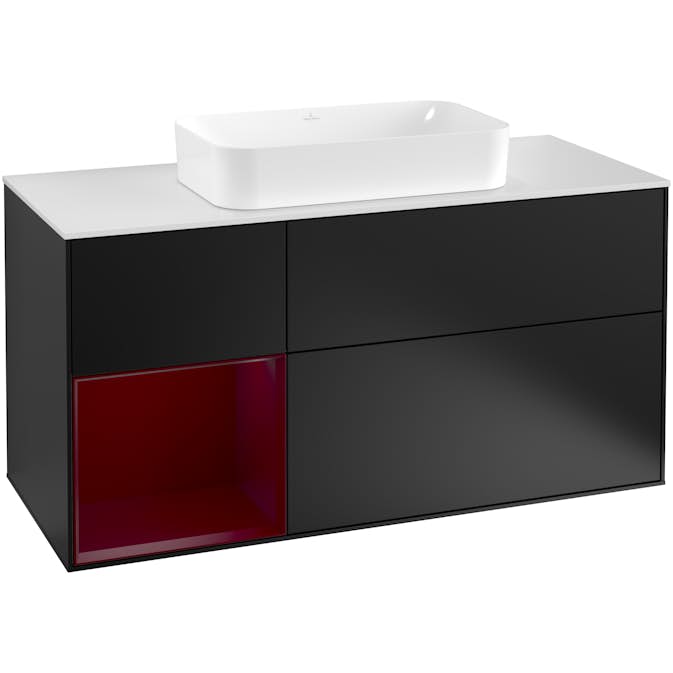 Tvättställsskåp Villeroy & Boch Finion med 3 Lådor Hylla och Bänkskiva för Fristående Tvättställ