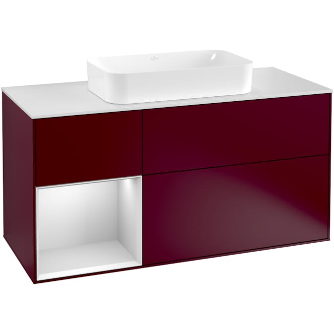 Tvättställsskåp Villeroy & Boch Finion med 3 Lådor Hylla och Bänkskiva för Fristående Tvättställ