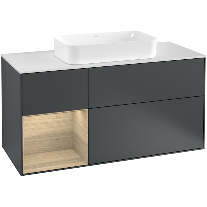 Tvättställsskåp Villeroy & Boch Finion med 3 Lådor Hylla och Bänkskiva för Fristående Tvättställ