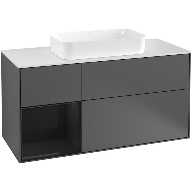 Tvättställsskåp Villeroy & Boch Finion med 3 Lådor Hylla och Bänkskiva för Fristående Tvättställ