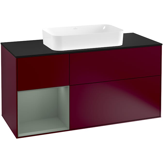 Tvättställsskåp Villeroy & Boch Finion med 3 Lådor Hylla och Bänkskiva för Fristående Tvättställ