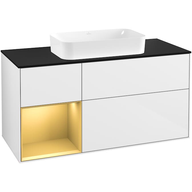Tvättställsskåp Villeroy & Boch Finion med 3 Lådor Hylla och Bänkskiva för Fristående Tvättställ