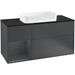 Tvättställsskåp Villeroy & Boch Finion med 3 Lådor Hylla och Bänkskiva för Fristående Tvättställ