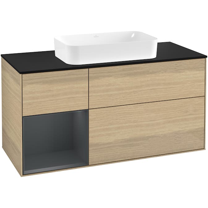 Tvättställsskåp Villeroy & Boch Finion med 3 Lådor Hylla och Bänkskiva för Fristående Tvättställ