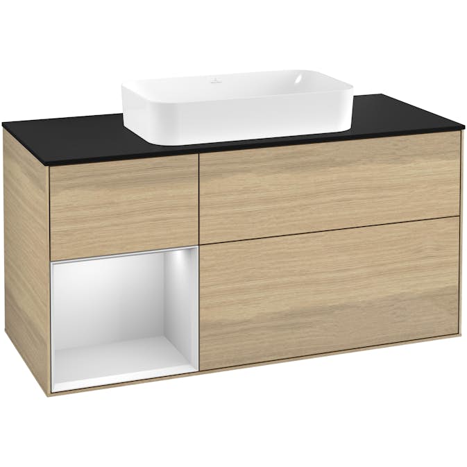 Tvättställsskåp Villeroy & Boch Finion med 3 Lådor Hylla och Bänkskiva för Fristående Tvättställ
