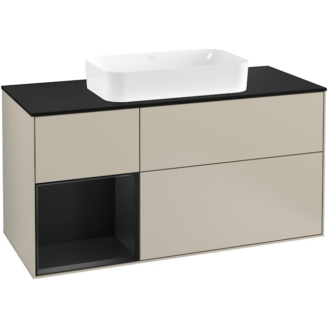 Tvättställsskåp Villeroy & Boch Finion med 3 Lådor Hylla och Bänkskiva för Fristående Tvättställ