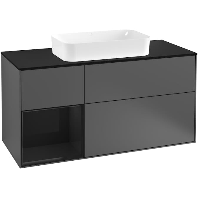 Tvättställsskåp Villeroy & Boch Finion med 3 Lådor Hylla och Bänkskiva för Fristående Tvättställ