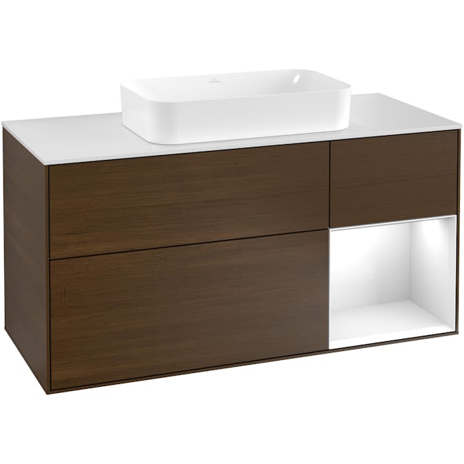 Tvättställsskåp Villeroy & Boch Finion med 3 Lådor Hylla och Bänkskiva för Fristående Tvättställ