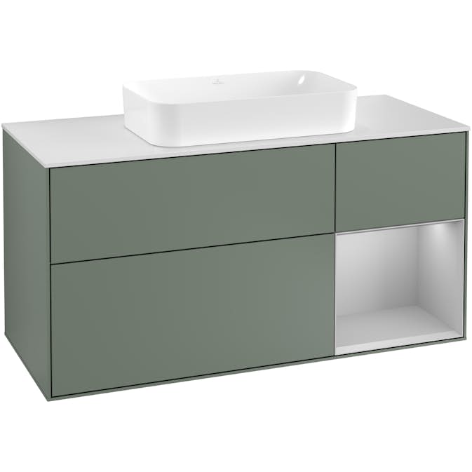 Tvättställsskåp Villeroy & Boch Finion med 3 Lådor Hylla och Bänkskiva för Fristående Tvättställ