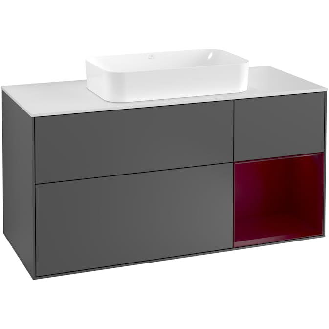 Tvättställsskåp Villeroy & Boch Finion med 3 Lådor Hylla och Bänkskiva för Fristående Tvättställ