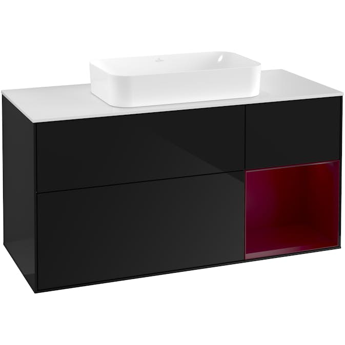 Tvättställsskåp Villeroy & Boch Finion med 3 Lådor Hylla och Bänkskiva för Fristående Tvättställ