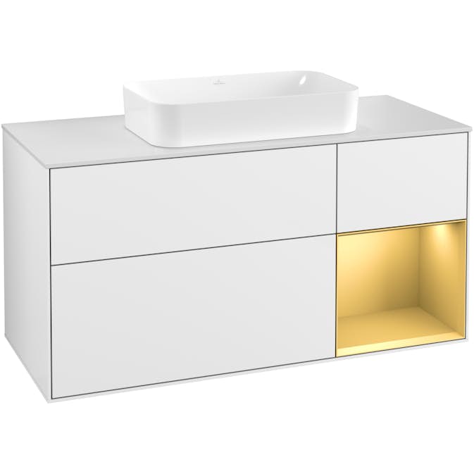 Tvättställsskåp Villeroy & Boch Finion med 3 Lådor Hylla och Bänkskiva för Fristående Tvättställ