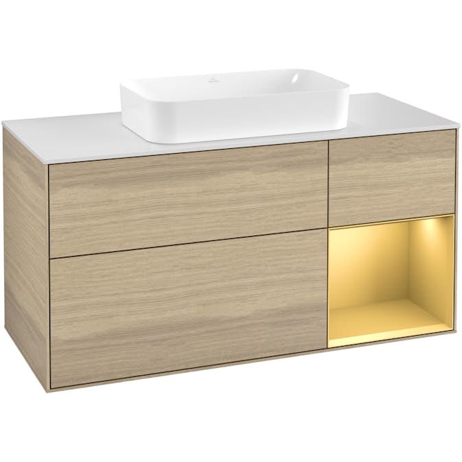 Tvättställsskåp Villeroy & Boch Finion med 3 Lådor Hylla och Bänkskiva för Fristående Tvättställ