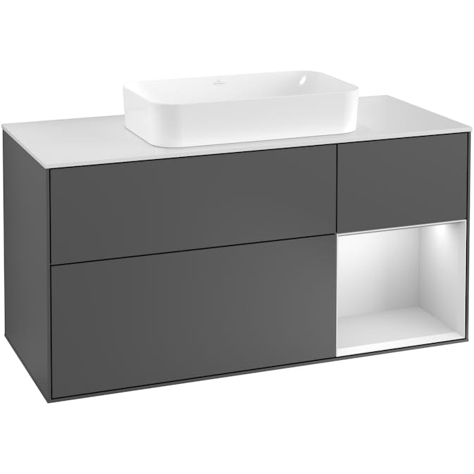 Tvättställsskåp Villeroy & Boch Finion med 3 Lådor Hylla och Bänkskiva för Fristående Tvättställ
