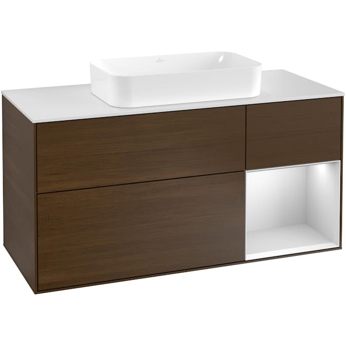 Tvättställsskåp Villeroy & Boch Finion med 3 Lådor Hylla och Bänkskiva för Fristående Tvättställ