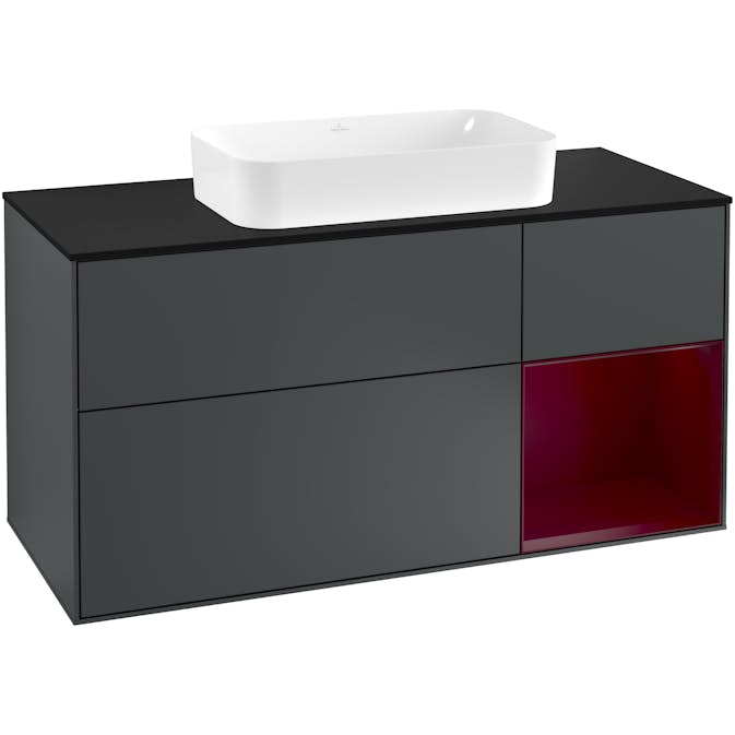 Tvättställsskåp Villeroy & Boch Finion med 3 Lådor Hylla och Bänkskiva för Fristående Tvättställ