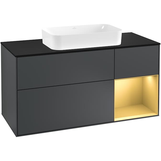 Tvättställsskåp Villeroy & Boch Finion med 3 Lådor Hylla och Bänkskiva för Fristående Tvättställ