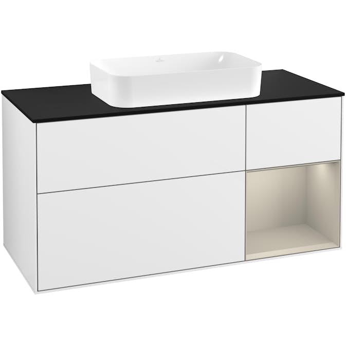 Tvättställsskåp Villeroy & Boch Finion med 3 Lådor Hylla och Bänkskiva för Fristående Tvättställ