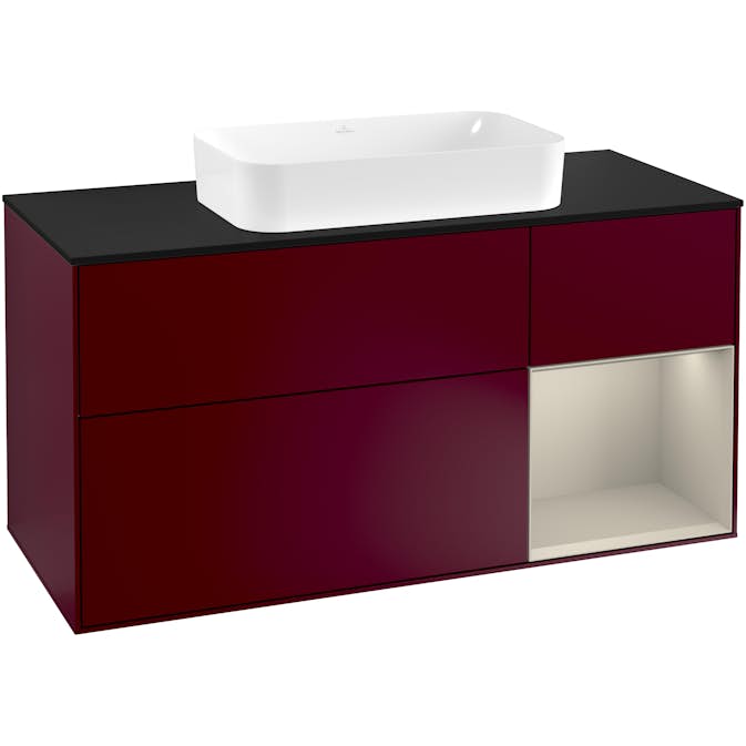 Tvättställsskåp Villeroy & Boch Finion med 3 Lådor Hylla och Bänkskiva för Fristående Tvättställ