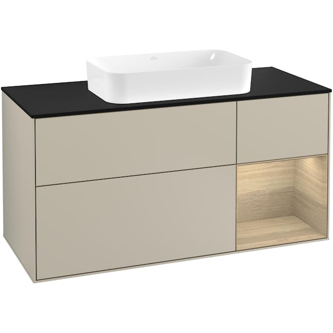 Tvättställsskåp Villeroy & Boch Finion med 3 Lådor Hylla och Bänkskiva för Fristående Tvättställ