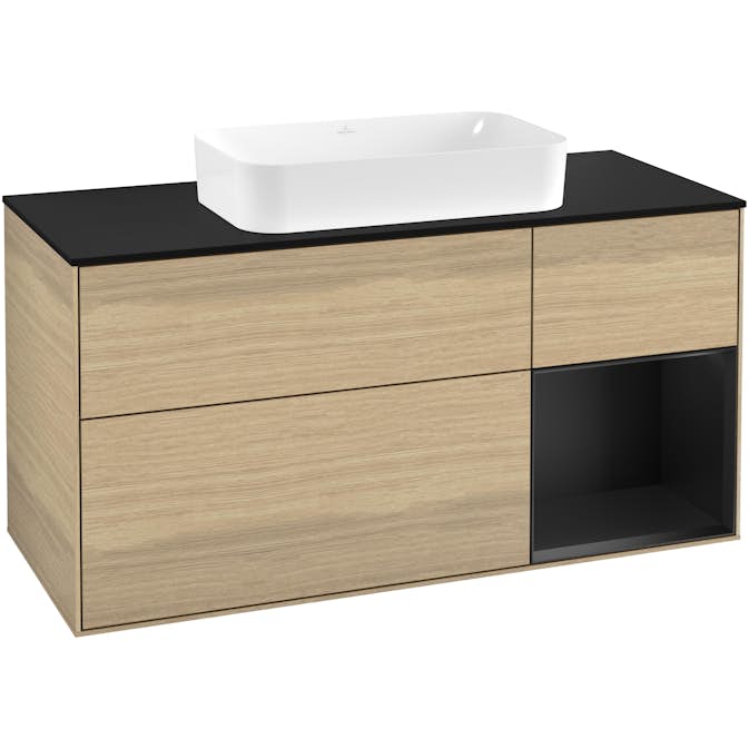 Tvättställsskåp Villeroy & Boch Finion med 3 Lådor Hylla och Bänkskiva för Fristående Tvättställ