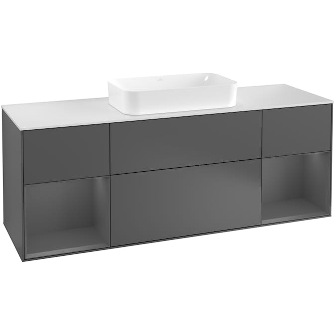 Tvättställsskåp Villeroy & Boch Finion med Två Hyllor och Bänkskiva för Fristående Tvättställ