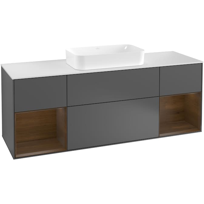 Tvättställsskåp Villeroy & Boch Finion med Två Hyllor och Bänkskiva för Fristående Tvättställ