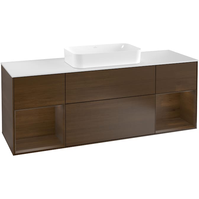 Tvättställsskåp Villeroy & Boch Finion med Två Hyllor och Bänkskiva för Fristående Tvättställ