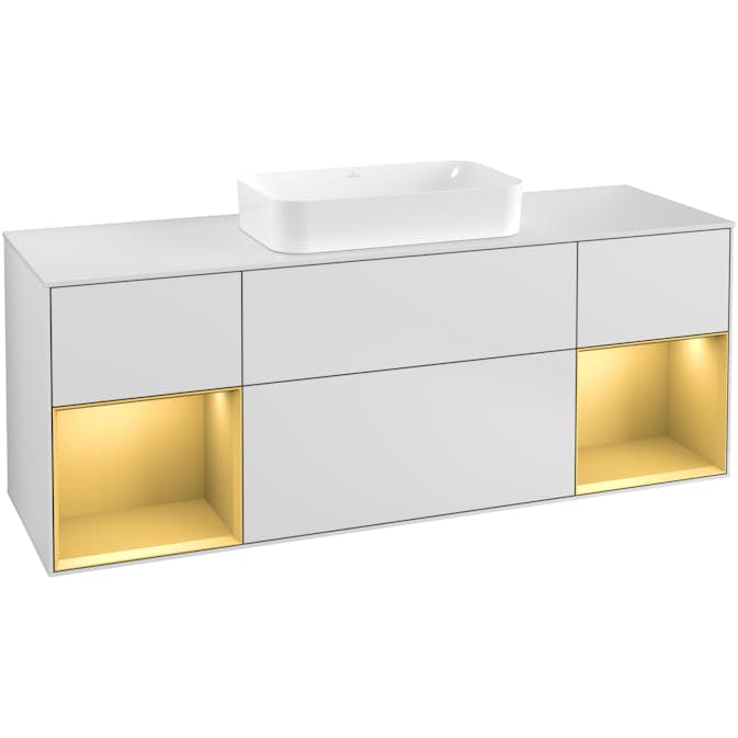 Tvättställsskåp Villeroy & Boch Finion med Två Hyllor och Bänkskiva för Fristående Tvättställ