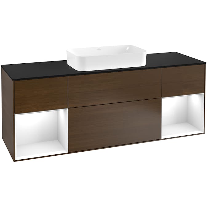 Tvättställsskåp Villeroy & Boch Finion med Två Hyllor och Bänkskiva för Fristående Tvättställ