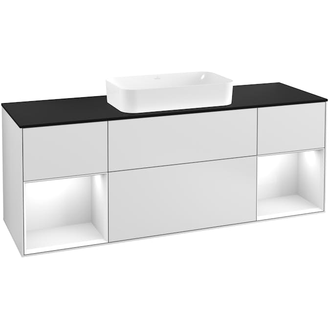 Tvättställsskåp Villeroy & Boch Finion med Två Hyllor och Bänkskiva för Fristående Tvättställ