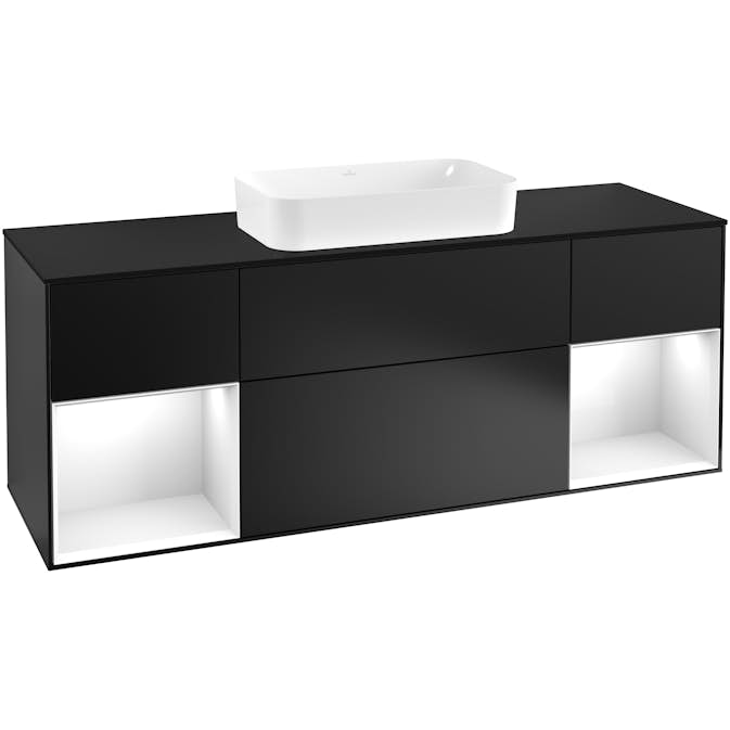 Tvättställsskåp Villeroy & Boch Finion med Två Hyllor och Bänkskiva för Fristående Tvättställ