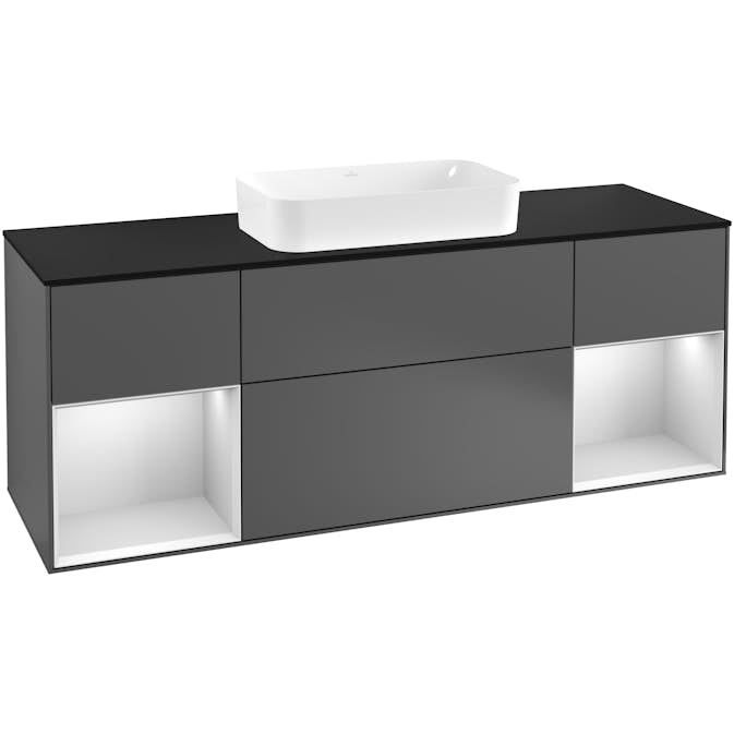 Tvättställsskåp Villeroy & Boch Finion med Två Hyllor och Bänkskiva för Fristående Tvättställ