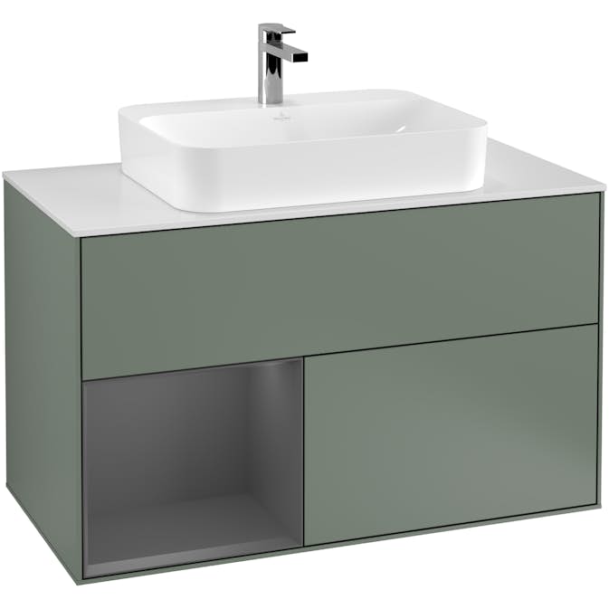 Tvättställsskåp Villeroy & Boch Finion med 2 Lådor Hylla och Bänkskiva för Ytmonterat Tvättställ