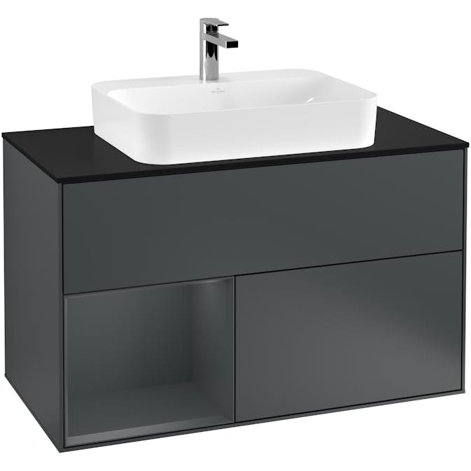 Tvättställsskåp Villeroy & Boch Finion med 2 Lådor Hylla och Bänkskiva för Ytmonterat Tvättställ