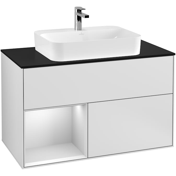 Tvättställsskåp Villeroy & Boch Finion med 2 Lådor Hylla och Bänkskiva för Ytmonterat Tvättställ