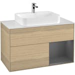 Tvättställsskåp Villeroy & Boch Finion med 2 Lådor Hylla och Bänkskiva för Ytmonterat Tvättställ