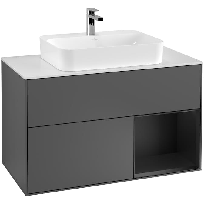 Tvättställsskåp Villeroy & Boch Finion med 2 Lådor Hylla och Bänkskiva för Ytmonterat Tvättställ