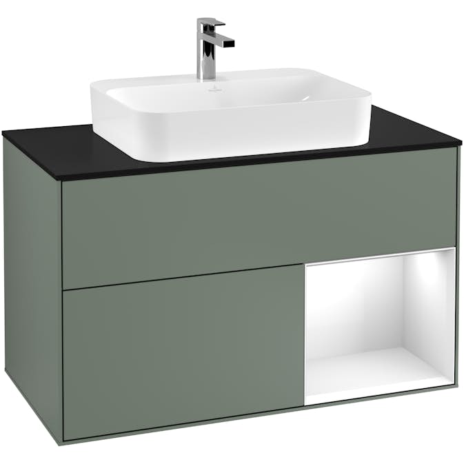 Tvättställsskåp Villeroy & Boch Finion med 2 Lådor Hylla och Bänkskiva för Ytmonterat Tvättställ