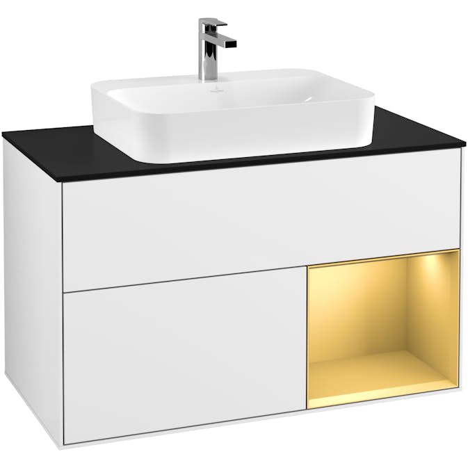 Tvättställsskåp Villeroy & Boch Finion med 2 Lådor Hylla och Bänkskiva för Ytmonterat Tvättställ