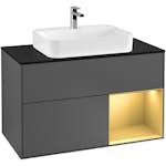Tvättställsskåp Villeroy & Boch Finion med 2 Lådor Hylla och Bänkskiva för Ytmonterat Tvättställ