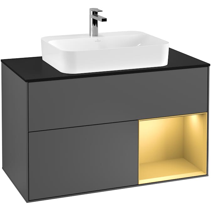 Tvättställsskåp Villeroy & Boch Finion med 2 Lådor Hylla och Bänkskiva för Ytmonterat Tvättställ